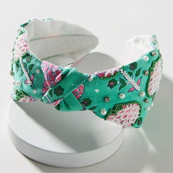 Anthropologie Accessories - Anthropology Llani Isobel Embellished Beaded Knotted Floral Headband